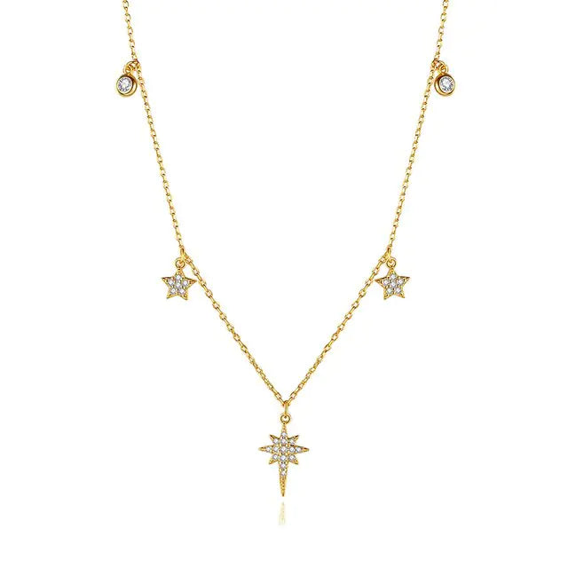 TrustDavis Women's Fashion 925 Sterling Silver Gold Plated Necklace