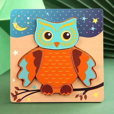 Wooden Puzzle Baby Cartoon Animal