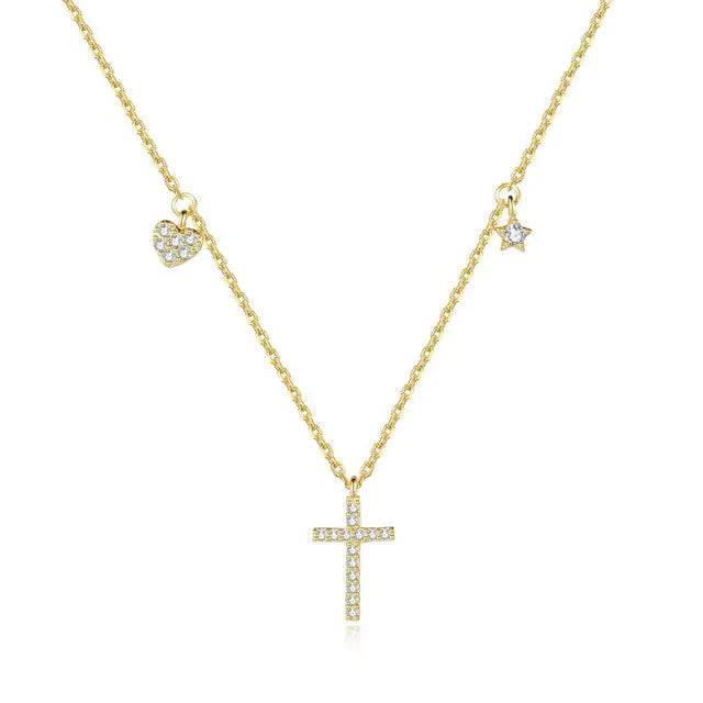 TrustDavis Women's Fashion 925 Sterling Silver Gold Plated Necklace