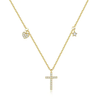 TrustDavis Women's Fashion 925 Sterling Silver Gold Plated Necklace