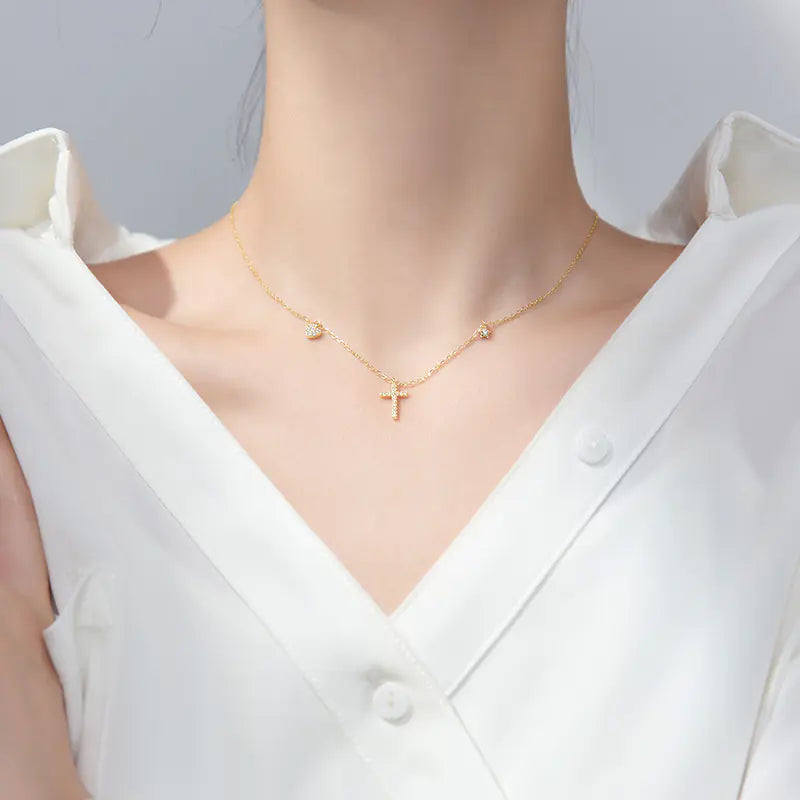 TrustDavis Women's Fashion 925 Sterling Silver Gold Plated Necklace