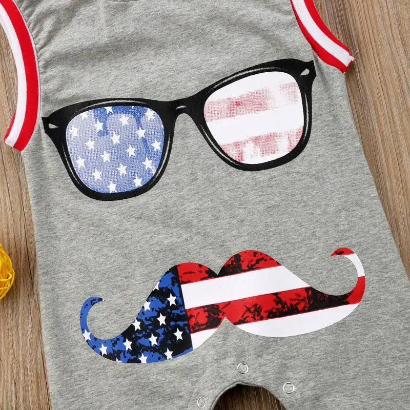 Baby Boy Printed Glasses Romper