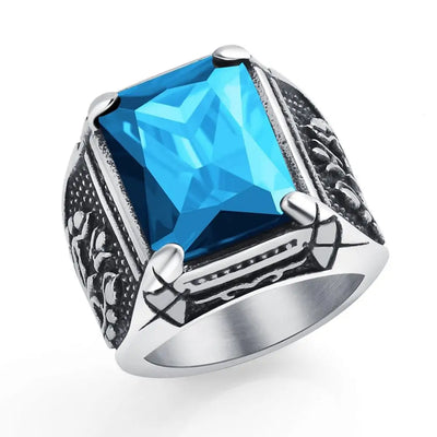 Jiayiqi Men's Stainless Steel Stone Ring
