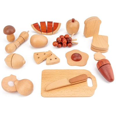 Log Wooden Kitchen Toy Set