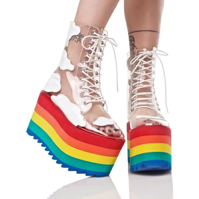 Rainbow Platform Fashion Boots