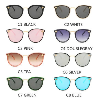 Fashion Bee Sunglasses: Retro Round UV Vintage Glasses