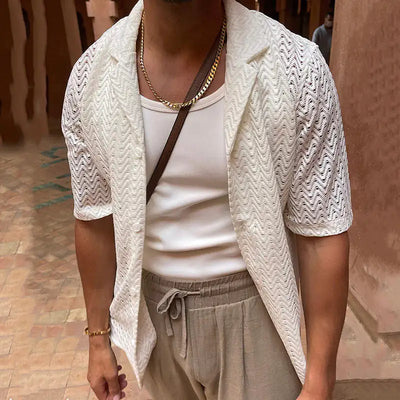 Men's Fashion Hollow Out Knit Shirts