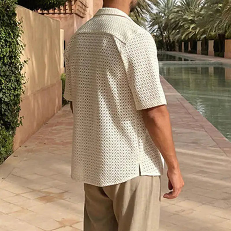 Men's Fashion Hollow Out Knit Shirts