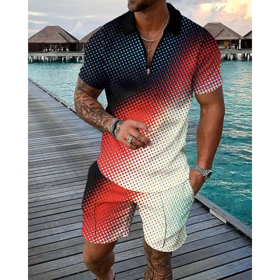 Fashion Casual Polo Two-Piece Set