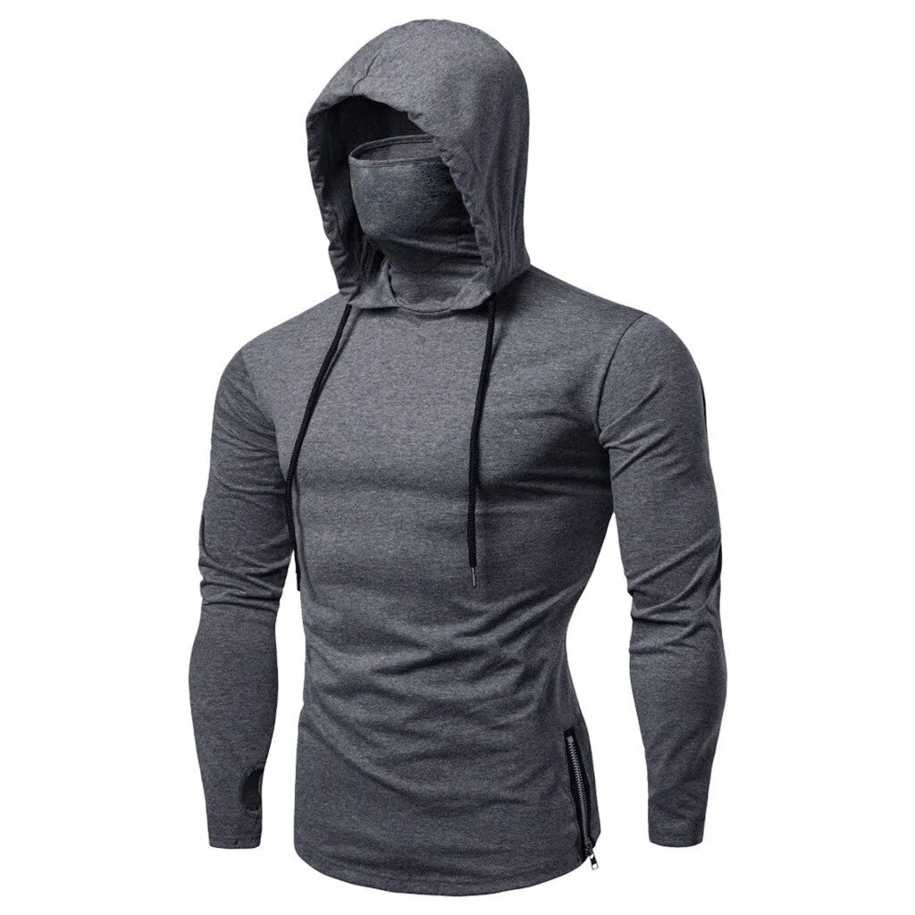Men's Running Fitness Hoodie with Mask