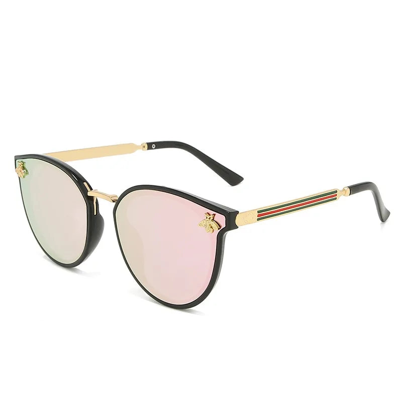 Fashion Bee Sunglasses: Retro Round UV Vintage Glasses