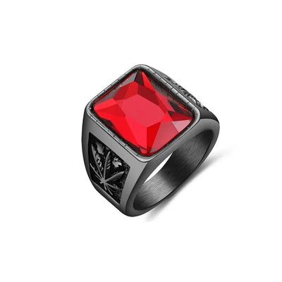 Jiayiqi Men's Stainless Steel Stone Ring