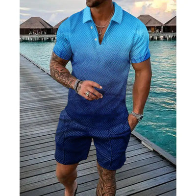 Fashion Casual Polo Two-Piece Set