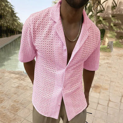 Men's Fashion Hollow Out Knit Shirts