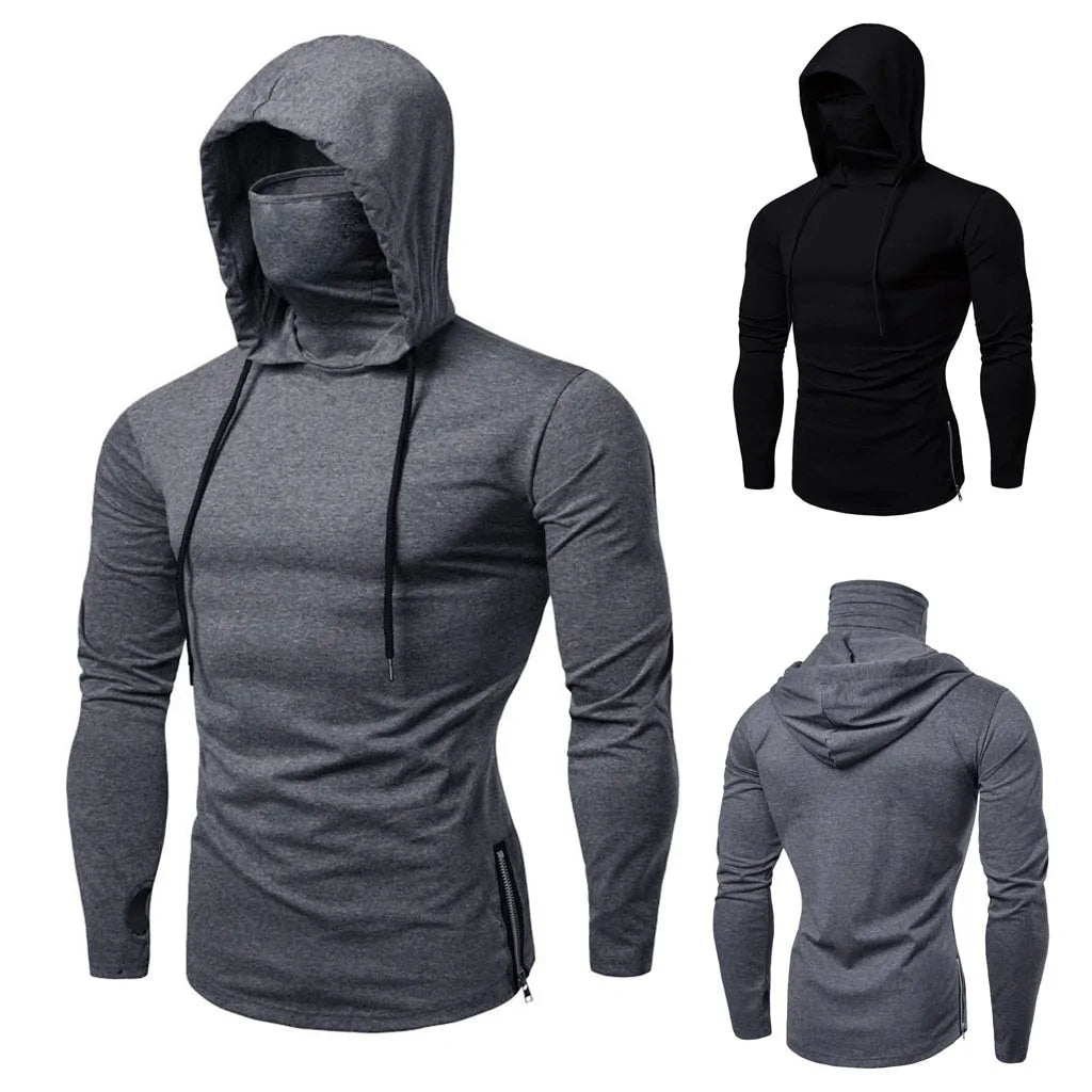 Men's Running Fitness Hoodie with Mask