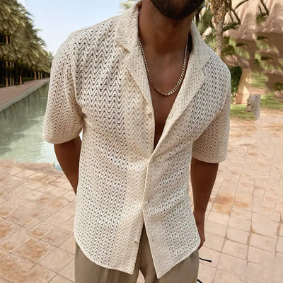 Men's Fashion Hollow Out Knit Shirts