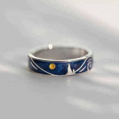 Van Gogh Starry Sky Open Lover Fashion Rings
