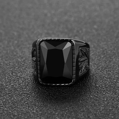 Jiayiqi Men's Stainless Steel Stone Ring