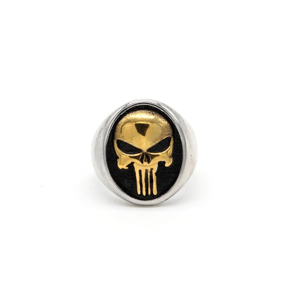 Punisher Skull Ring: Stainless Steel Biker Fashion Jewelry