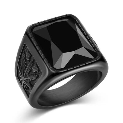 Jiayiqi Men's Stainless Steel Stone Ring