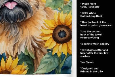 Brussels Griffon in Sunflowers Kitchen Towel