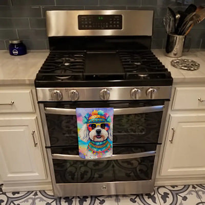 Bichon Frise Hippie Dawg Kitchen Towel