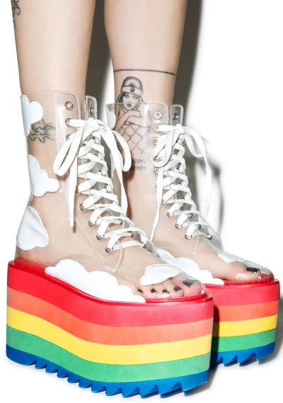 Rainbow Platform Fashion Boots