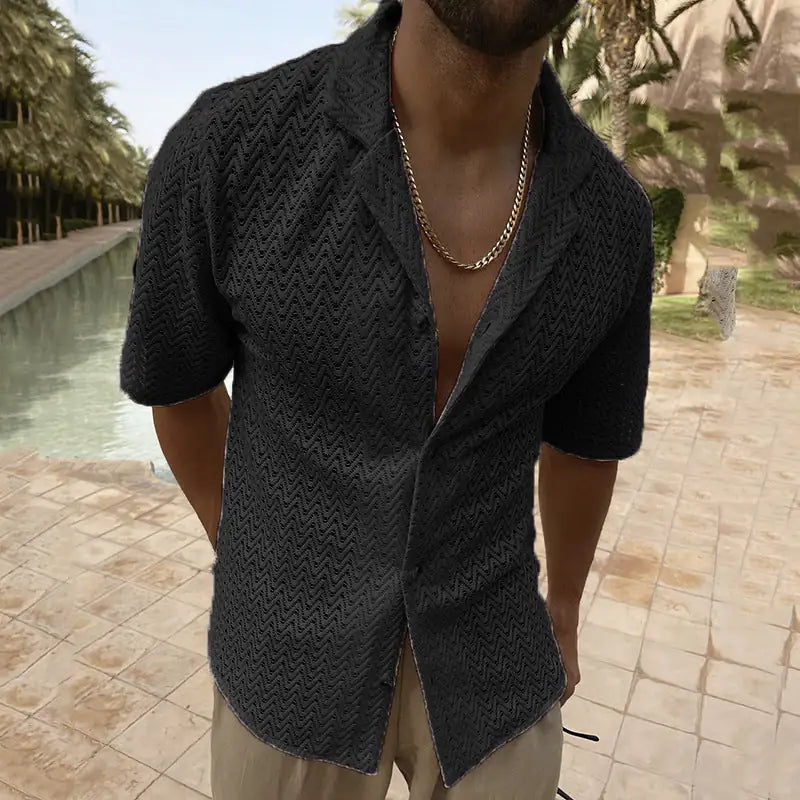 Men's Fashion Hollow Out Knit Shirts