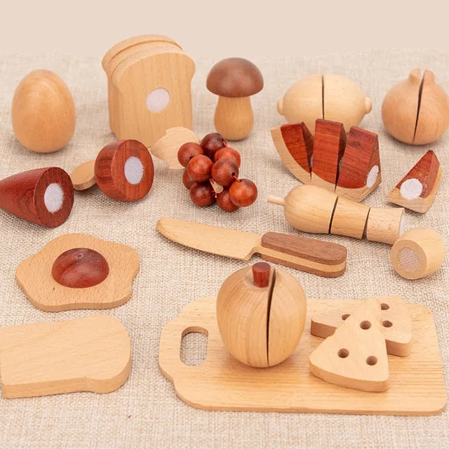 Log Wooden Kitchen Toy Set