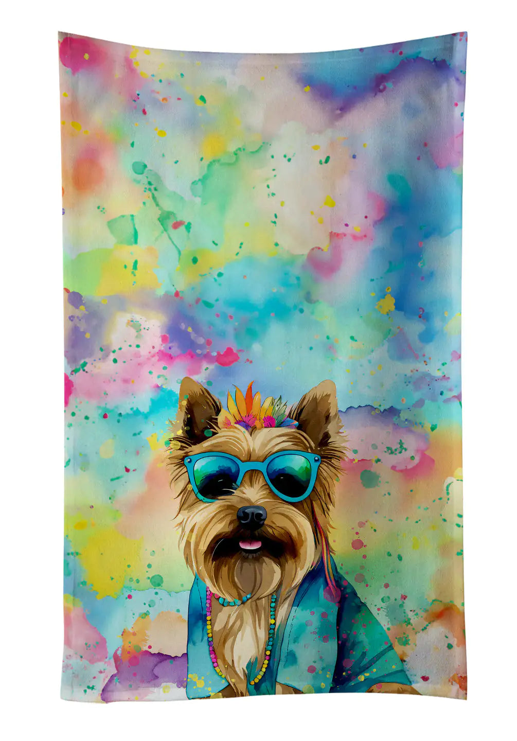 Cairn Terrier Hippie Dawg Kitchen Towel