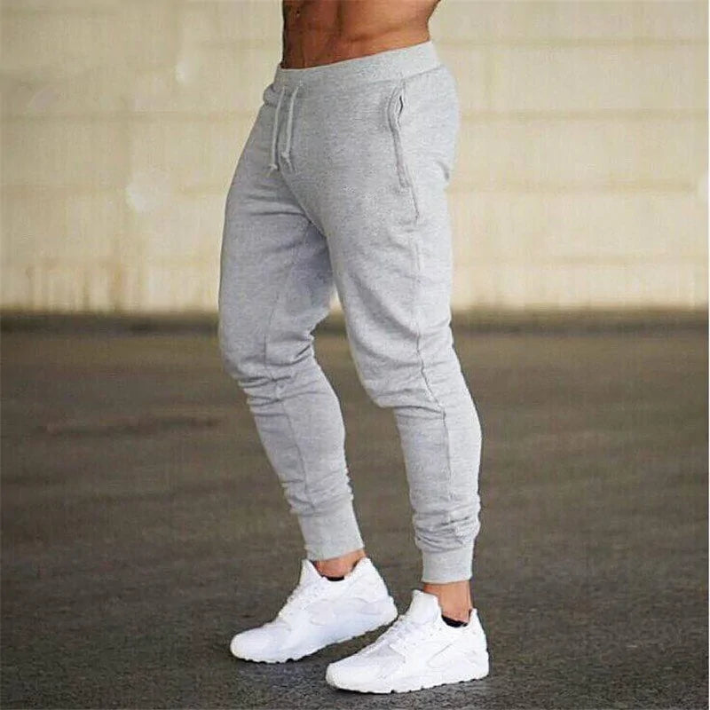 Men's Fitness Muscle Gray Jogger Pants