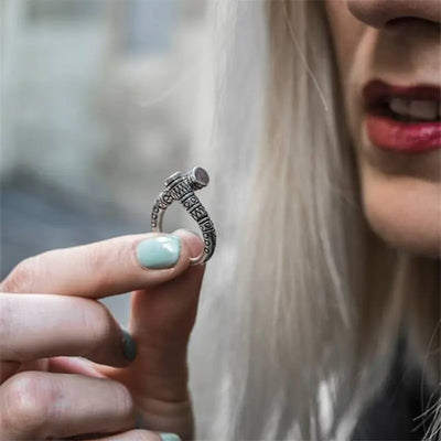 Women's Nordic Style Viking Amulet Symbol Pattern Ring