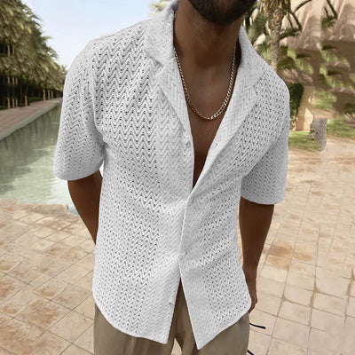 Men's Fashion Hollow Out Knit Shirts